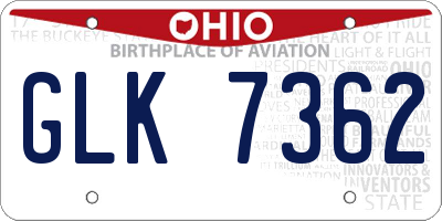 OH license plate GLK7362