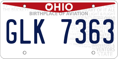 OH license plate GLK7363
