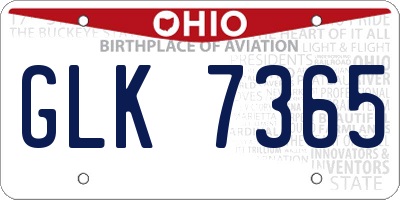 OH license plate GLK7365