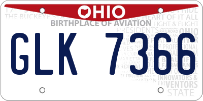 OH license plate GLK7366