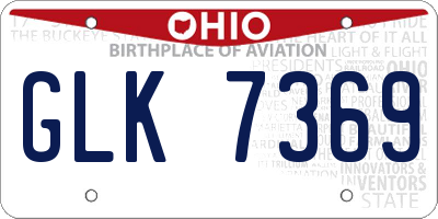 OH license plate GLK7369