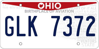 OH license plate GLK7372