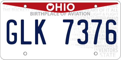 OH license plate GLK7376