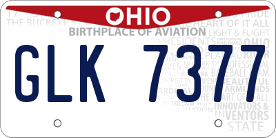 OH license plate GLK7377