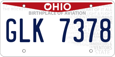OH license plate GLK7378