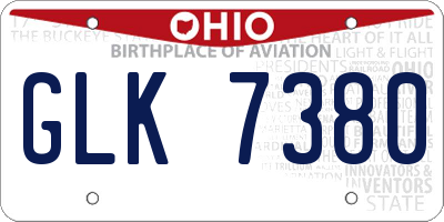 OH license plate GLK7380