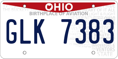 OH license plate GLK7383