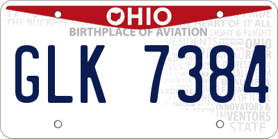 OH license plate GLK7384