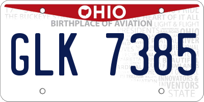 OH license plate GLK7385