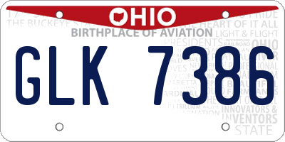 OH license plate GLK7386