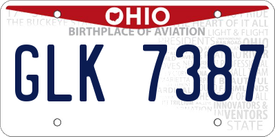 OH license plate GLK7387