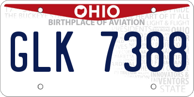 OH license plate GLK7388
