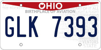 OH license plate GLK7393