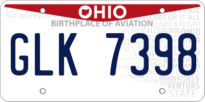 OH license plate GLK7398