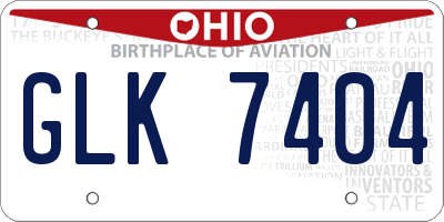 OH license plate GLK7404