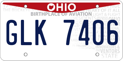 OH license plate GLK7406
