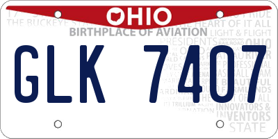 OH license plate GLK7407