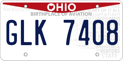 OH license plate GLK7408
