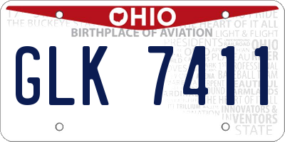 OH license plate GLK7411