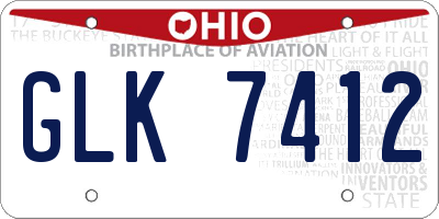 OH license plate GLK7412