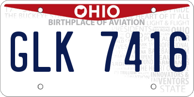 OH license plate GLK7416