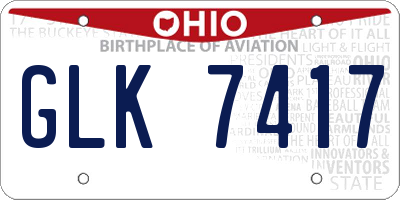 OH license plate GLK7417