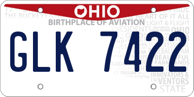 OH license plate GLK7422