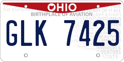 OH license plate GLK7425