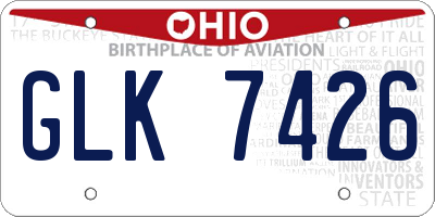 OH license plate GLK7426