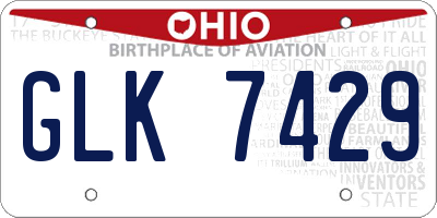 OH license plate GLK7429