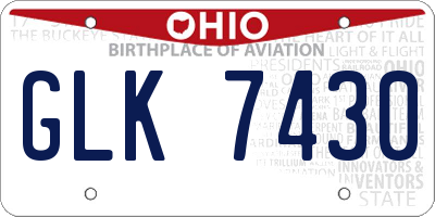 OH license plate GLK7430