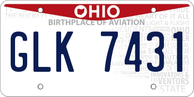 OH license plate GLK7431