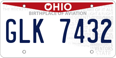 OH license plate GLK7432