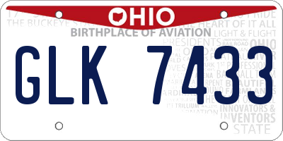 OH license plate GLK7433