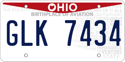 OH license plate GLK7434