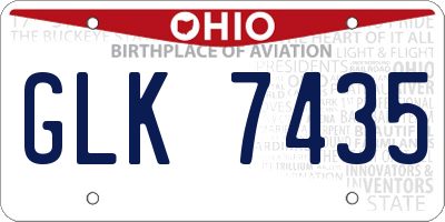 OH license plate GLK7435