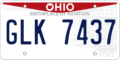 OH license plate GLK7437