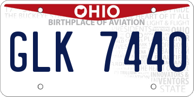 OH license plate GLK7440