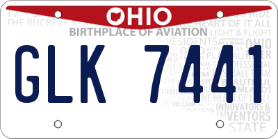 OH license plate GLK7441