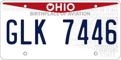 OH license plate GLK7446