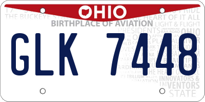 OH license plate GLK7448