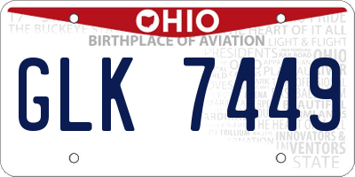 OH license plate GLK7449