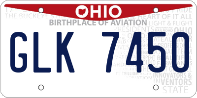 OH license plate GLK7450