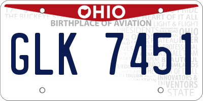 OH license plate GLK7451