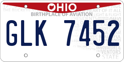 OH license plate GLK7452