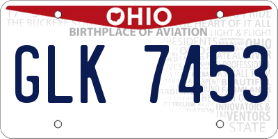 OH license plate GLK7453