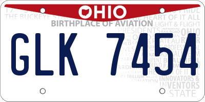 OH license plate GLK7454