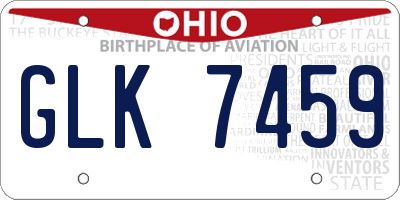 OH license plate GLK7459