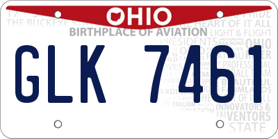OH license plate GLK7461