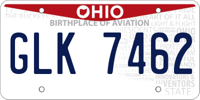 OH license plate GLK7462